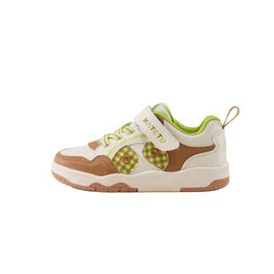 Детские нескользящие скейтерские кроссовки Kids' KATETU, белый/зеленый/коричневый