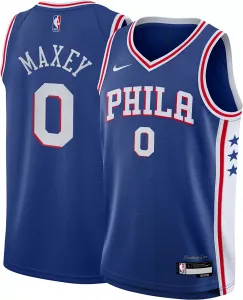 Синяя майка Nike Youth Philadelphia 76ers Тайриз Макси #0
