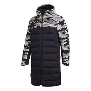 Пуховик adidas Manchester United Embroidered mid-length Windproof Stay Warm hooded down Jacket Black, черный