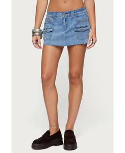 Женская мини-шорты Lury Denim Edikted, Light-blue