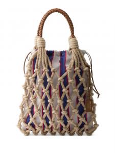 Prada сумка-тоут среднего размера в технике макраме, нейтральный