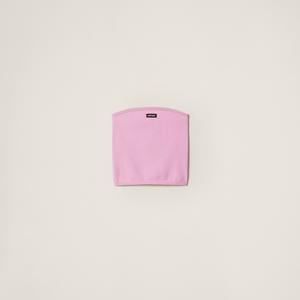 Топ из вискозы MIU MIU, розовая