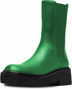 Женские ботинки FSJ Chelsea с круглым носком, на среднем голенище, на массивном низком каблуке с платформой, удобные, с эластичной вставкой, модные ботильоны, размеры 4-15 US, Green