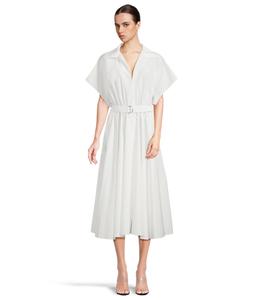 Платье Norma Kamali Super Oversized Sleeveless Boyfriend Neck Shirt Flared Dress To Mid-Thigh, Snow White