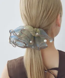 Заколка-шар с прозрачной оборкой Goldy, цвет Pearl