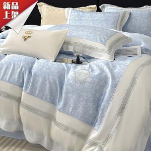 LUOLAI HOME Комплект постельного белья, 200 см, 4 предмета, цвет Meng Liya - Xiang Song Lan