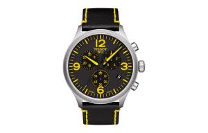 TISSOT Часы Speed Run Series Quartz Movement Men's Watch Watch 45mm Black Dial Stainless Steel Case Leather Strap