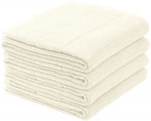 Полотенца Schiesser "Турин из 100% хлопка с тонким рисунком рисовых зерен", (набор, 4 шт.), MADE IN GREEN by OEKO-TEX 50х100 см (4 шт.), цвет Offwhite