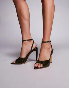 Босоножки на каблуке Public Desire Caught On оливкового цвета