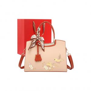 PAYOT Синтетическая кожаная сумка через плечо, Apricot Mismatched Bird