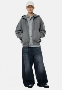 Толстовка PULL&BEAR Zip-up sweatshirt, Dark Grey