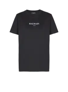 Футболка с принтом Balmain, белый/черный