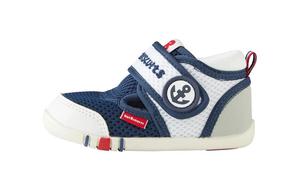 MIKI HOUSE Детские низкие кроссовки Baby Anti Kick, устойчивые к истиранию и дышащие, бело-голубые