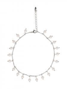 Faina Женский браслет на щиколотку с жемчужными подвесками, серебристо-белый