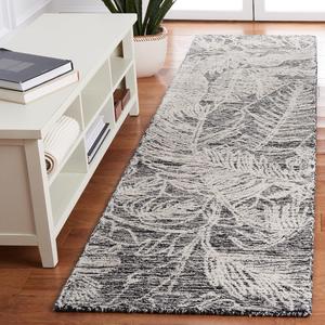 Ковер-дорожка SAFAVIEH, 69 x 275 см, Metro Collection, Black & Ivory, ручной работы из ботанической шерсти, идеально для помещений с высокой проходимостью в гостиной, спальне (MET880Z)