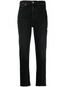 Прямые джинсы с завышенной талией AGOLDE, черный