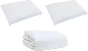 Комплект постельного белья с подушками, 3 предмета, белый пух и перо DKD HOME DECOR