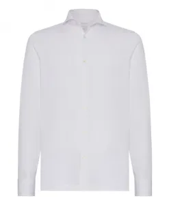 Рубашка Поло приталенного кроя из ткани фило ди скозия пике Boggi Milano, белый