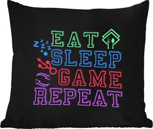 Подушка для улицы - Игры - Цитата - Геймер - 60 x 60 см - Водонепроницаемая - Подушка для отдыха - Декоративная - Подушка для сна MuchoWow