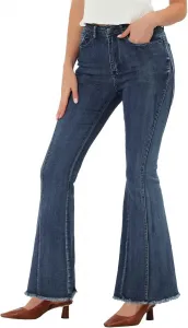 Allegra K Vintage Bell Bottoms для женщин, джинсы-клеш High Waist Stretch Denim