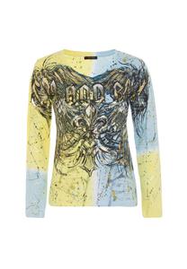 Рубашка с длинными рукавами и классным фирменным принтом CIPO & BAXX, цвет Yellowblue