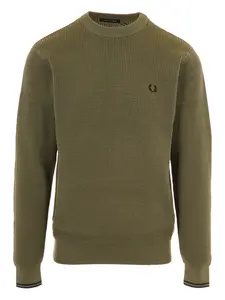 Фактурный свитер с логотипом Fred Perry, зеленый