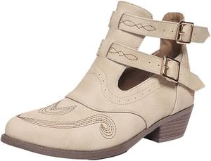 Женские ботинки с шнуровкой на массивном каблуке - стильные ботильоны на платформе с высоким каблуком, с застежкой, водонепроницаемые и с противоскользящей подошвой AtXiteli, Beige