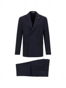 Двубортный костюм Lord с металлической брошей Pal Zileri, синий