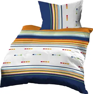 Постельное белье 140x200 + 70x90 см, хлопковый сатин, 35113, синий Gerald Wittmann