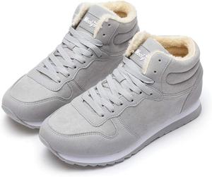 Зимние женские и мужские ботинки Rojeam с меховой подкладкой, короткие повседневные ботинки и походные ботинки, серый