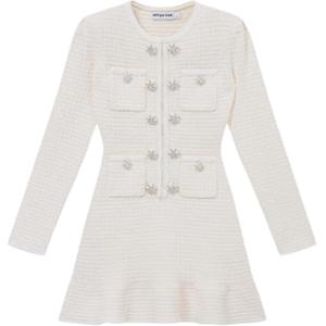 Self-portrait Женское платье с длинным рукавом цвета слоновой кости Self portrait