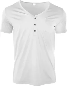 Мужская футболка-поло Henley Muscle Slim VgueElegc