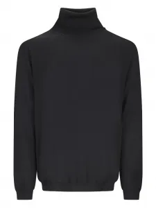 Шерстяной свитер с высоким воротником Lardini, черный