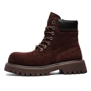 WEISHIBANGWEI Короткие полусапоги мартин мужские коричневые, цвет Brown