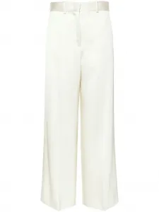 Твиловые брюки палаццо с завышенной талией JIL SANDER, нейтральный