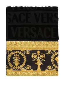 Полотенце с принтом Barocco Versace, черный