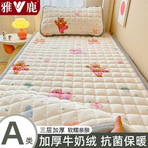 Yalu Наматрасник 120х200 см из молочного флиса, двухслойный, с подогревом, цвет розово-коричневый мишка