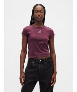 (W) Укороченная футболка из хлопкового трикотажа с логотипом GAP