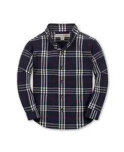 Рубашка с длинными рукавами из органического эластичного поплина для мальчиков и девочек Hope & Henry, синий