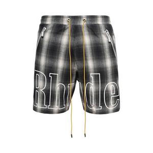 Шорты Rhude Plaid Logo Shorts, цвет Black/Grey