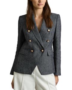 Блейзер Baker с двойной застежкой REISS, синий