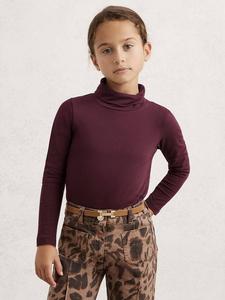 Детский свитер Carey Cotton с высоким воротником и длинными рукавами Reiss, Burgundy