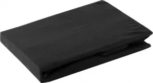 Простыня из хлопкового джерси на резинке D91 120x200 см, H.25 см, черная Eurofirany