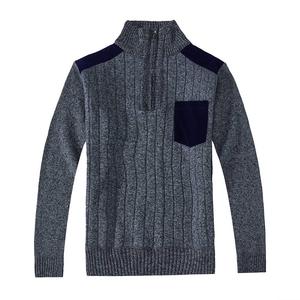 Gioberti Мужской вязаный пуловер стандартного кроя с полумолнией на молнии и мягкой фланелевой подкладкой с начесом, цвет Melange Blue