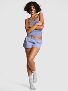 Свободные хлопковые пижамные шорты Pink, chambray dusty iris chambray diamante