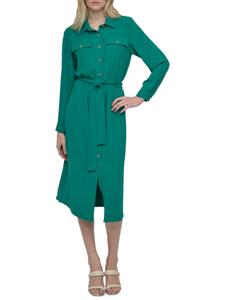 Платье-рубашка миди с поясом DKNY, цвет Meadow