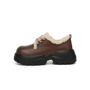 Повседневные однобортные туфли женские DAPHNE, Brown Fleece-Lined