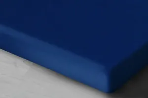 Простыня, хлопковый сатин, высшего качества, без ластика, 200х220 см, темно-синяя Oritex
