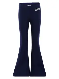 Расклешенные брюки с логотипом Moschino Kids, синий