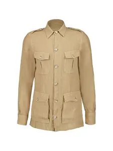 Куртка на пуговицах с множеством карманов 120% Lino, бежевый